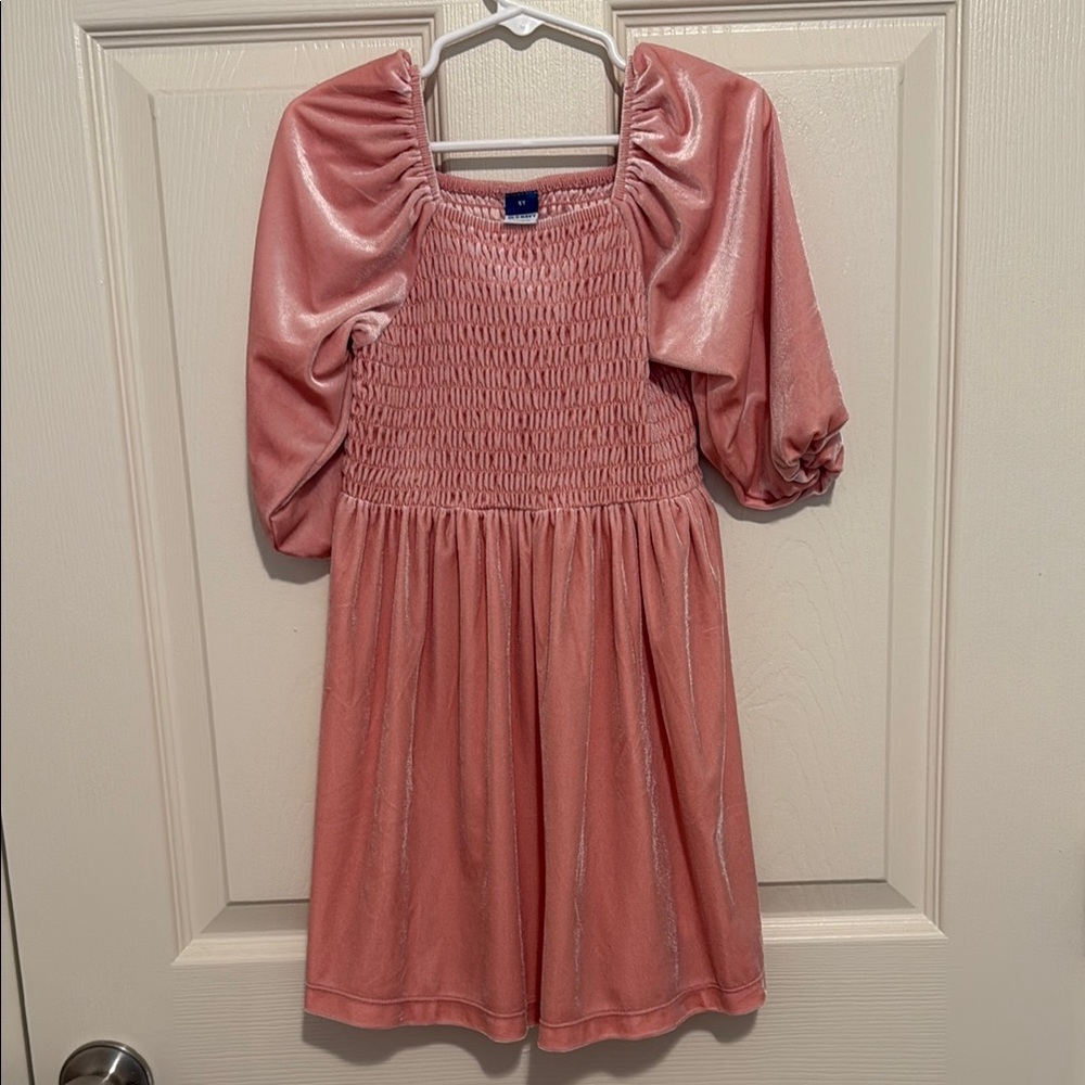 Old Navy Pink Smocked Puff Sleeve Dress
